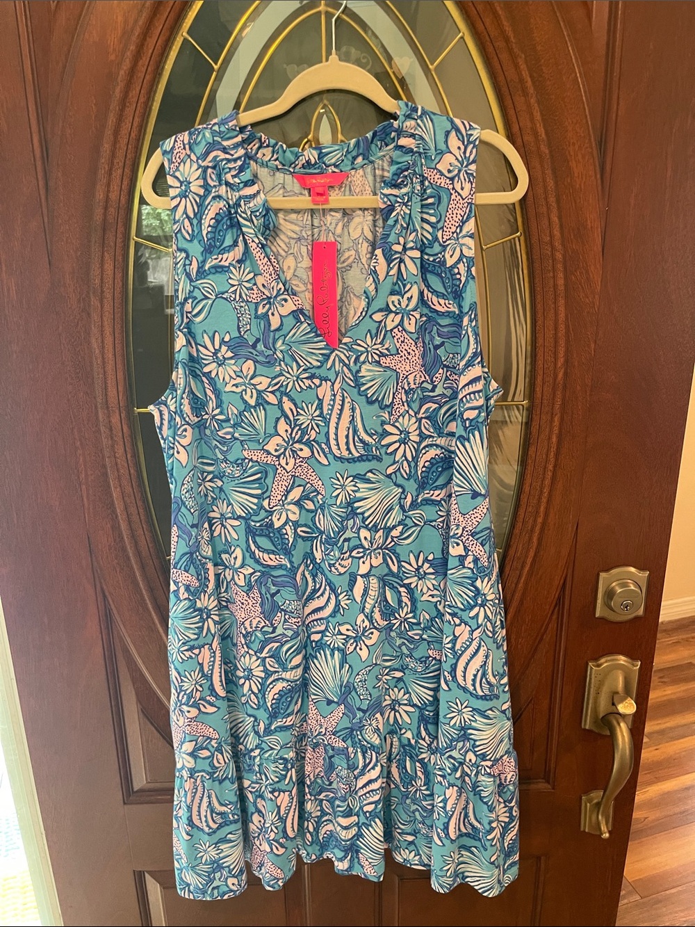 Lilly Pulitzer Malone Sleeveless blue and light pink dress